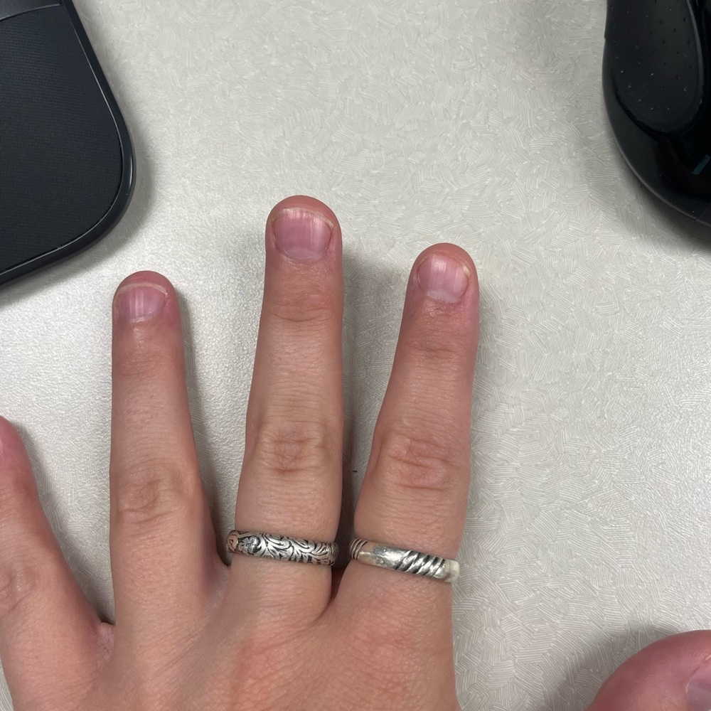 Size 8 genuine silver rings